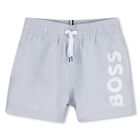 Younger Boys Blue Logo Swim Shorts, 2, hi-res