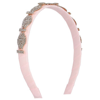 Girls Pink Embellished Headband