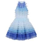 Girls Blue Layered Tulle Dress, 1, hi-res