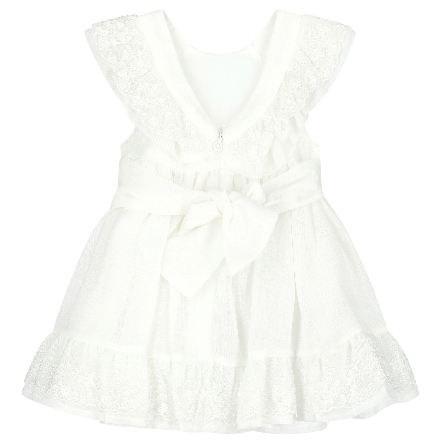 Younger Girls White Flower Dress, 1, hi-res image number null