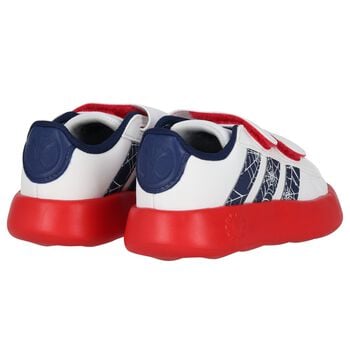 Boys White & Red Marvel Grand Court Trainers