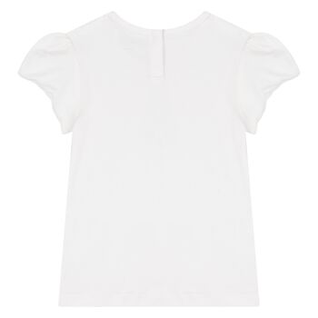 Younger Girls White Logo T-Shirt