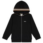 Boys Black Logo Tracksuit, 1, hi-res