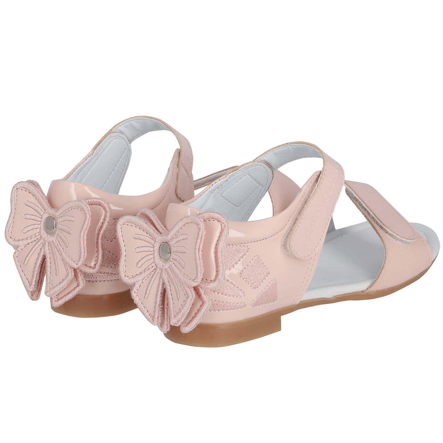 Girls Pink Bow Sandals, 2, hi-res