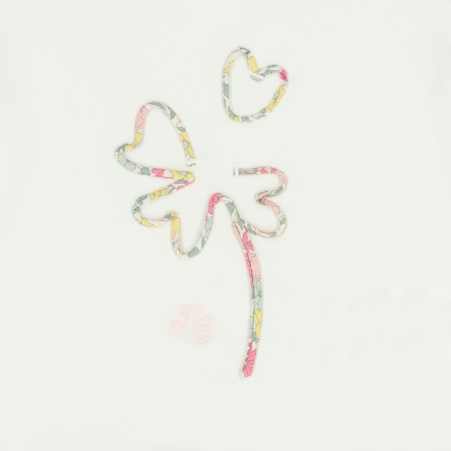 Younger Girls Ivory Flower T-Shirt, 1, hi-res