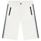 Boys White Logo Shorts, 1, hi-res
