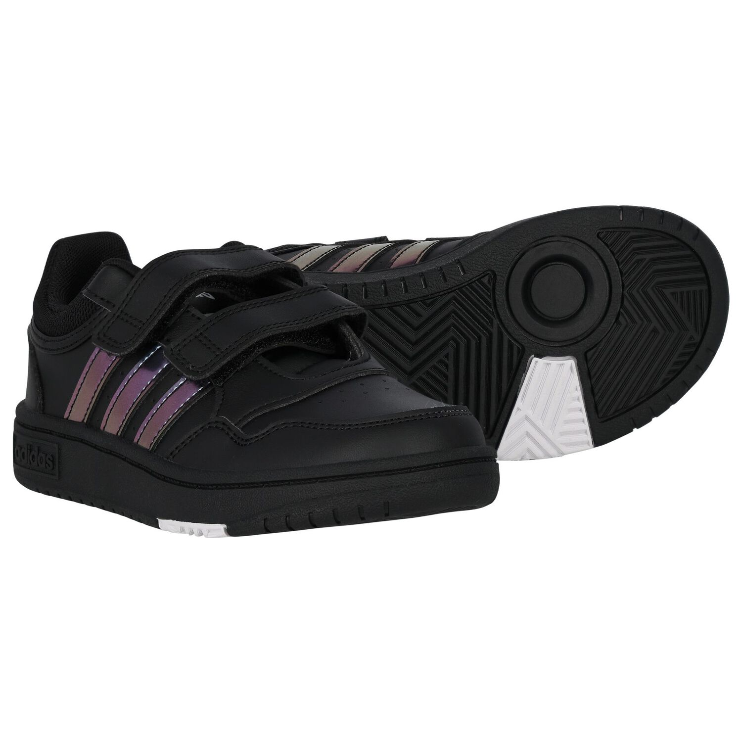 Black Hoops 3.0 Logo Trainers, 1, hi-res