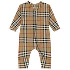 Beige Check Romper Gift Set, 1, hi-res