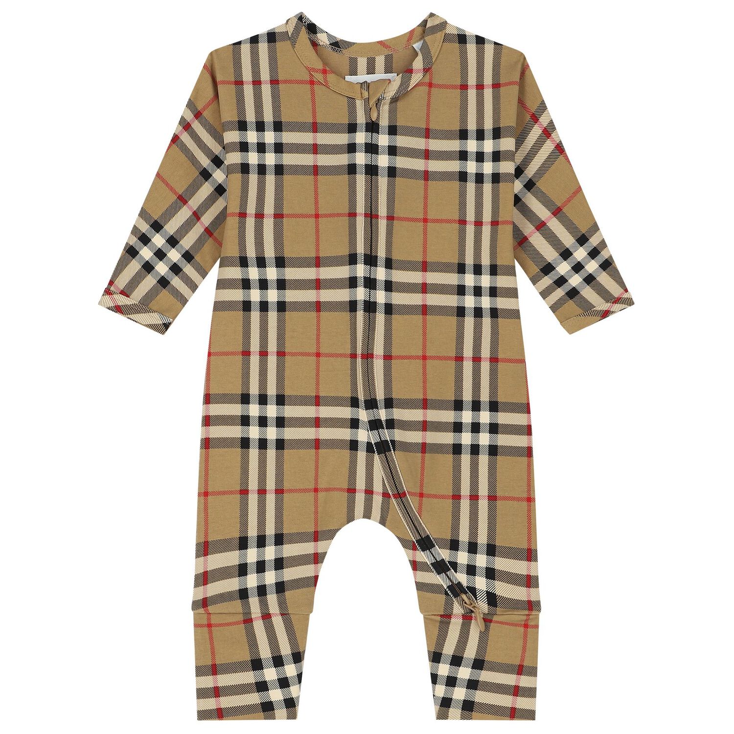 Beige Check Romper Gift Set, 1, hi-res
