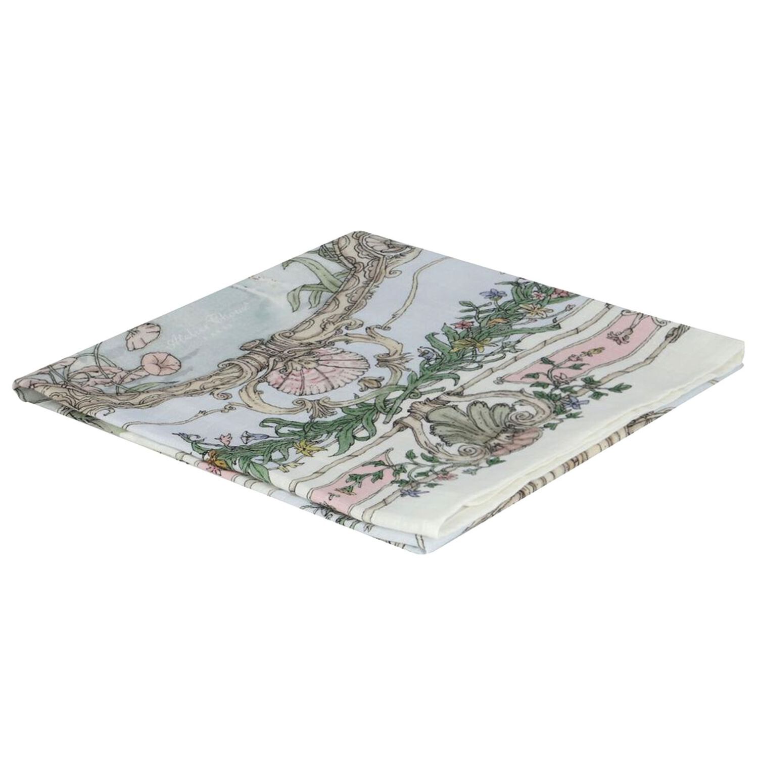 Ivory & Blue Tapestry Baby Swaddle & Bib Gift Set, 1, hi-res