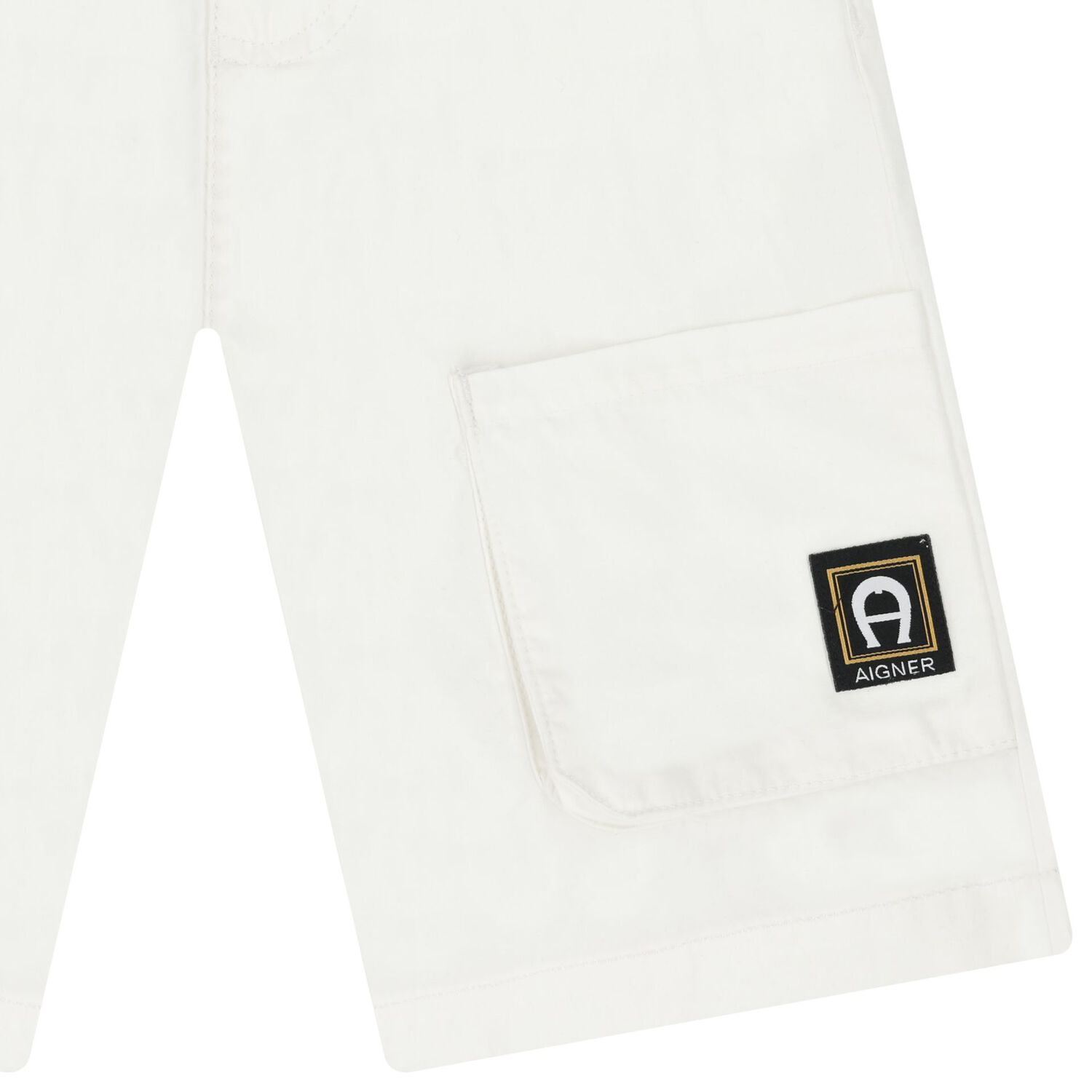 Boys White Logo Shorts, 1, hi-res