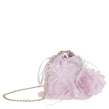 Girls Pink Feather Handbag
