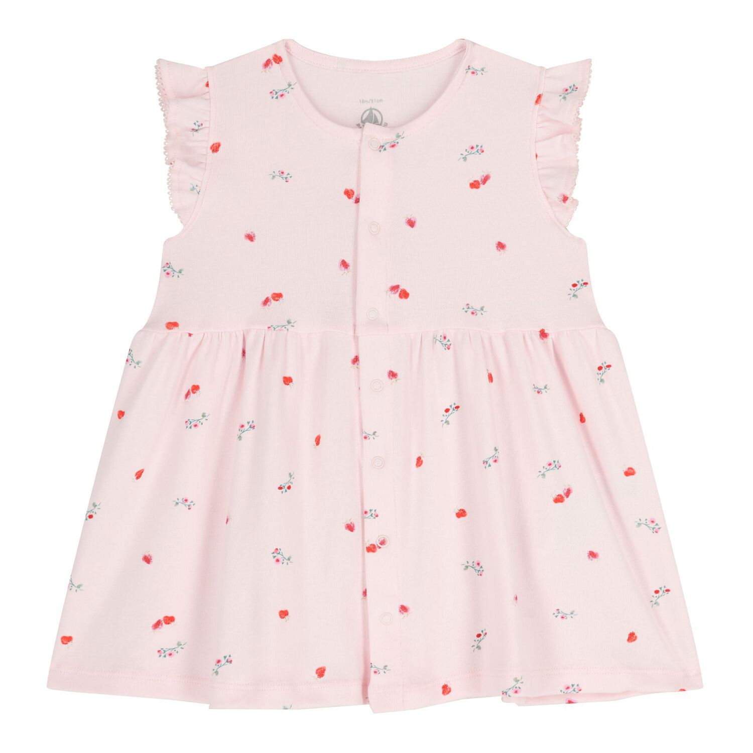 Baby Girls Pink Strawberry Dress Set, 1, hi-res