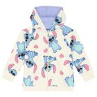 Girls Ivory Lilo & Stitch Zip Up Top, 1, hi-res