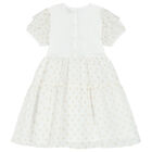 Younger Girls White & Gold Chiffon Dress, 1, hi-res