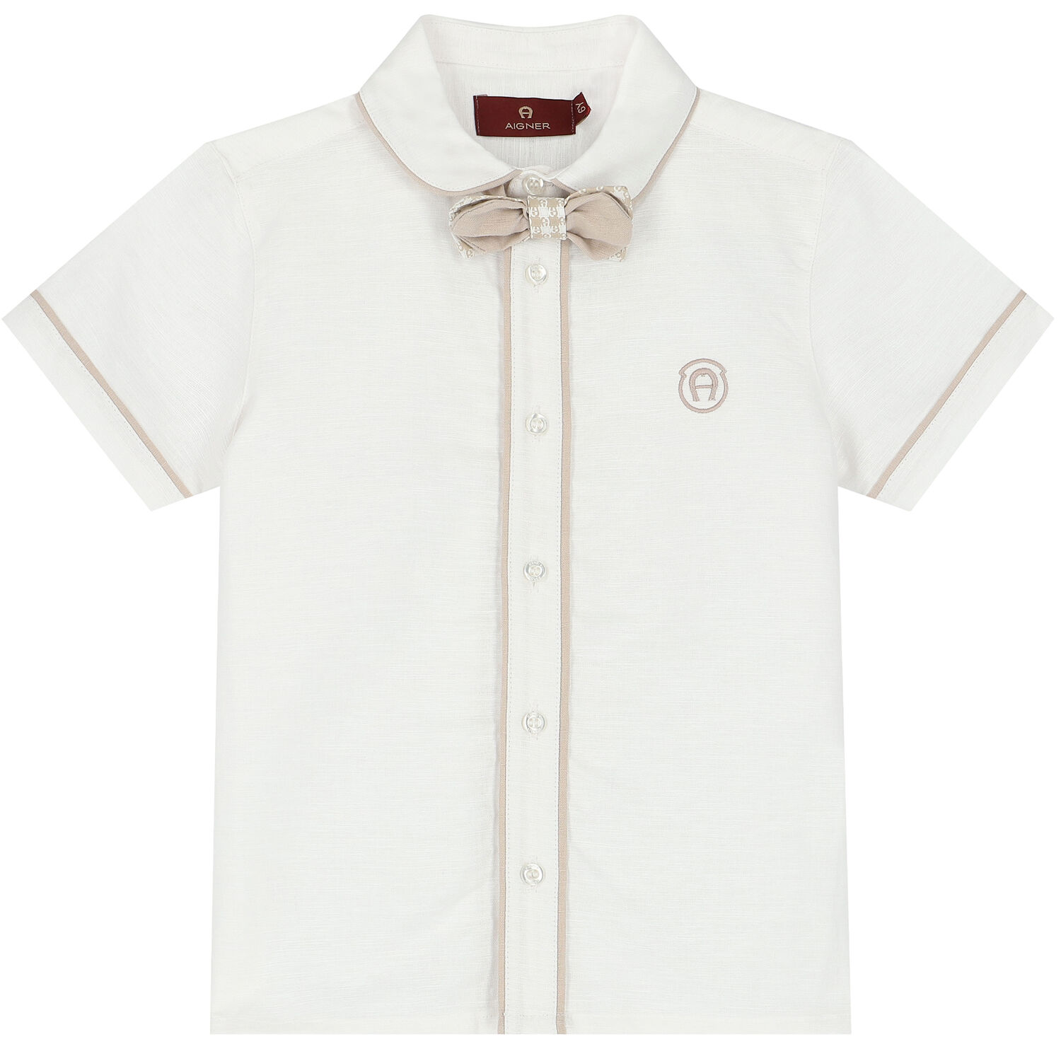 Boys White Logo Shirt, 1, hi-res