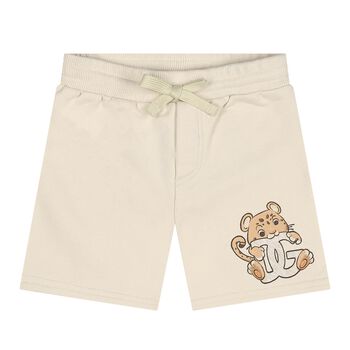 Baby Boys Beige Leopard Shorts