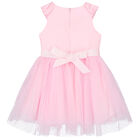 Girls Pink Satin & Tulle Dress, 1, hi-res