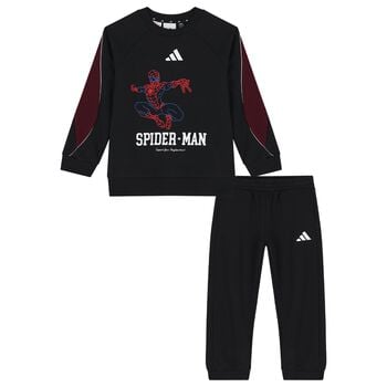 Boys Black Logo Spidersman Marvel Tracksuit