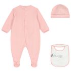 Baby Girls Pink Teddy Bear Logo Babygrow Gift Set, 5, hi-res