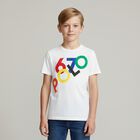 Boys White Logo T-Shirt, 1, hi-res