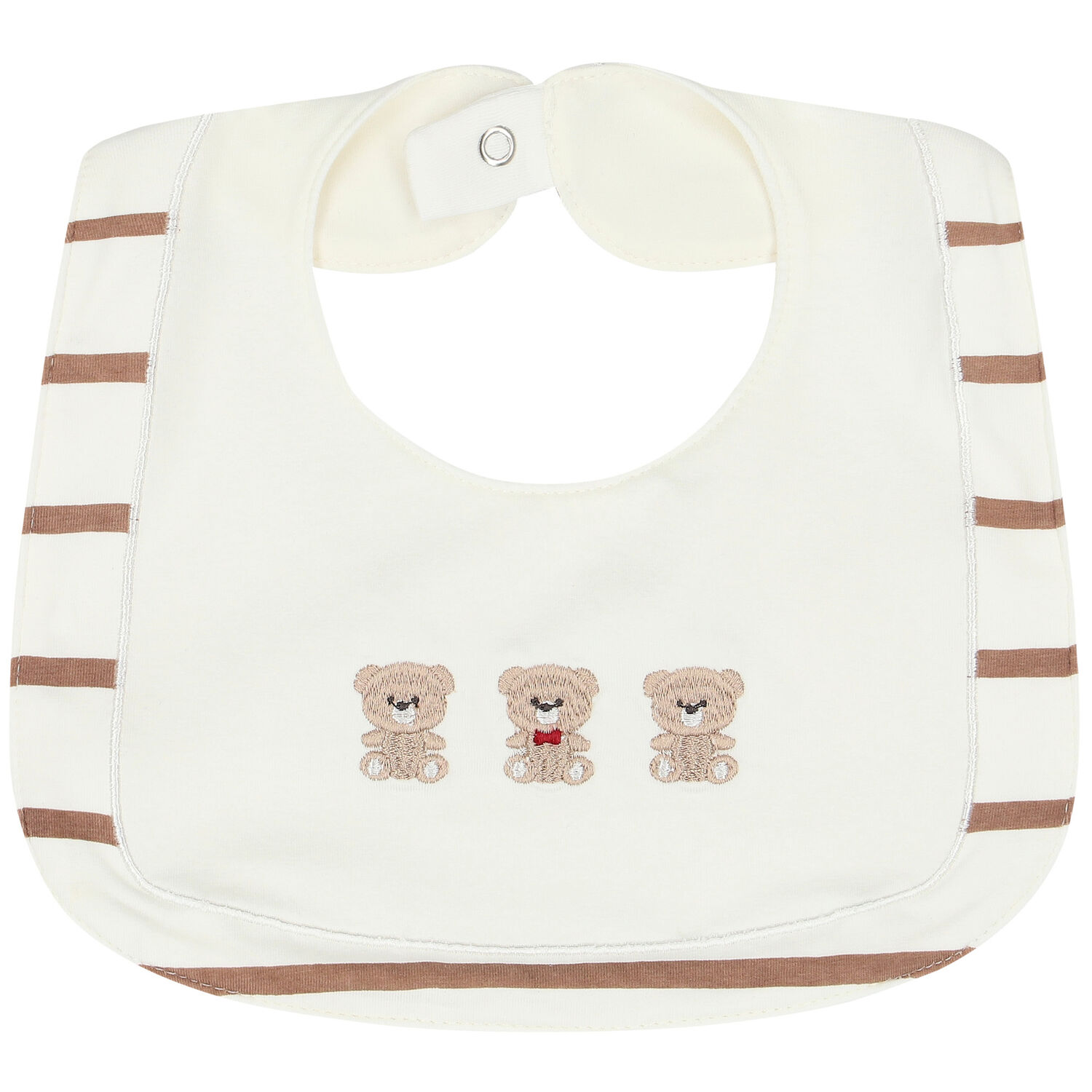 Ivory & Beige Teddy Baby Bibs (2 Pack), 1, hi-res
