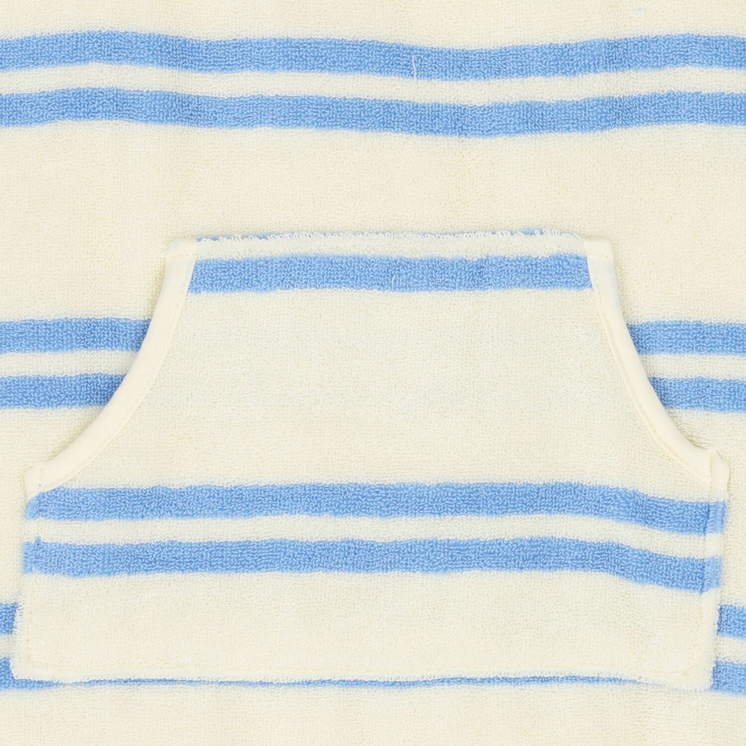 Boys Ivory & Blue Striped Hooded Poncho Towel, 1, hi-res
