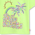 Girls Neon Green Sequin Palm Tree T-Shirt, 2, hi-res