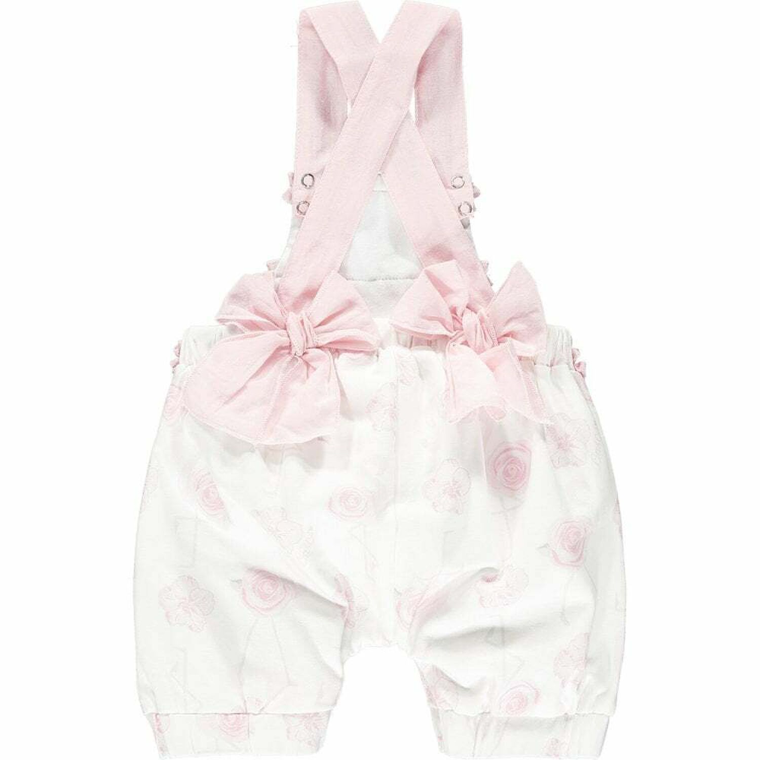 Baby Girls White & Pink Romper Set, 1, hi-res