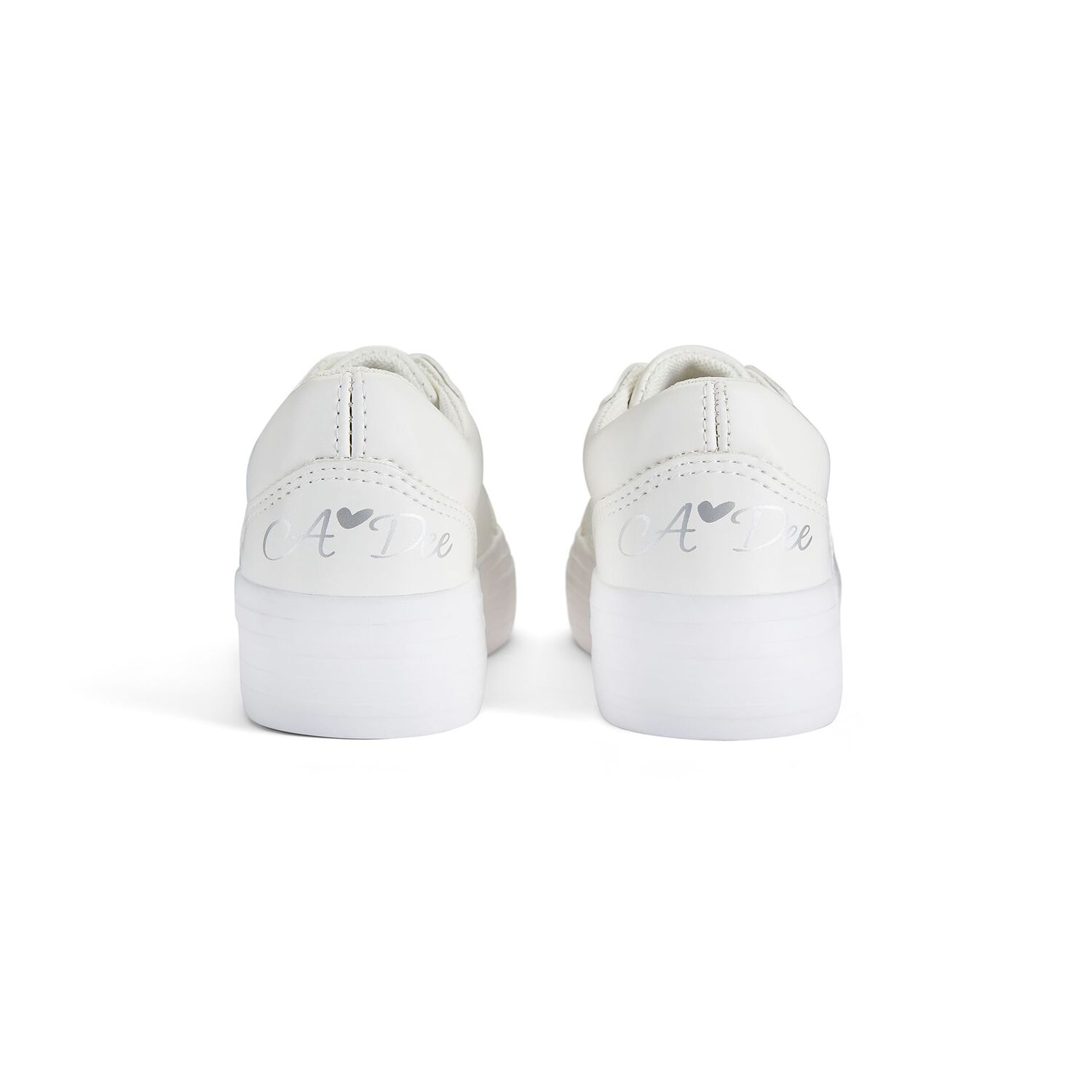 Girls White Chunky Faux Leather Platform Trainers, 1, hi-res image number null