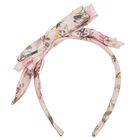 Girls Pink Floral Chiffon Headband, 2, hi-res