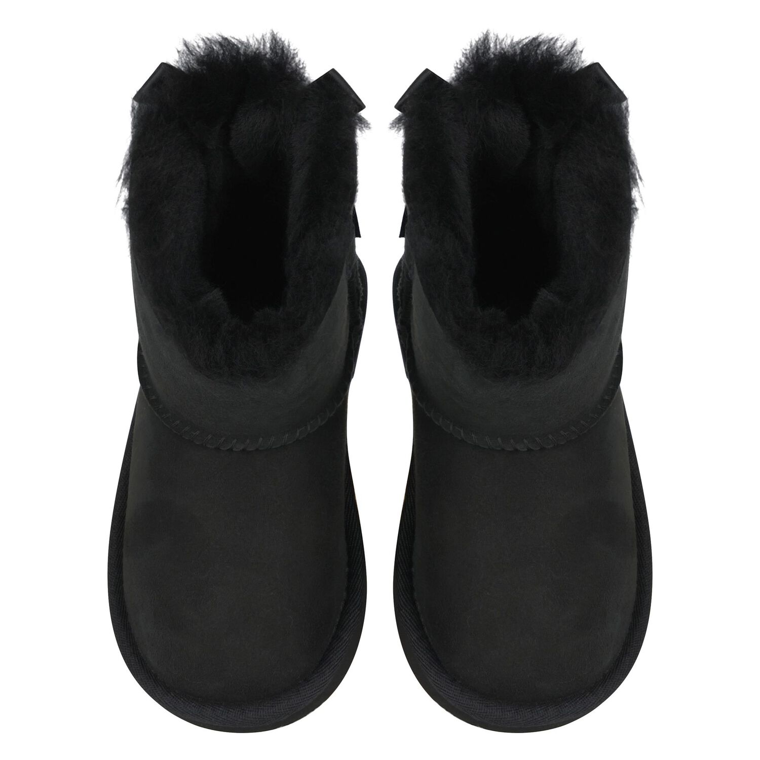 Younger Girls Black Mini Bailey Bow II Suede Boots, 1, hi-res image number null