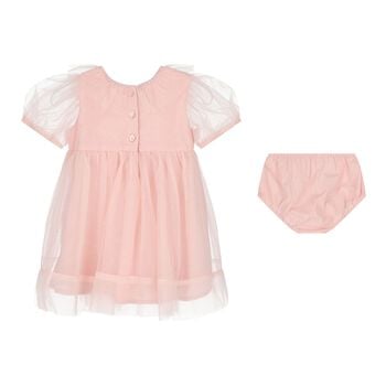 Baby Girls Pink Sequin Tulle Dress Set