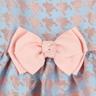 Baby Girls Blue & Rose Gold Houndstooth Dress, 1, hi-res