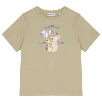 Beige Thomas Bear Logo T-Shirt
