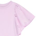 Girls Lilac Flutter Sleeve Ritza Top, 1, hi-res