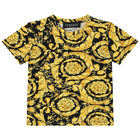 Younger Boys Black & Gold Barocco T-Shirt, 2, hi-res