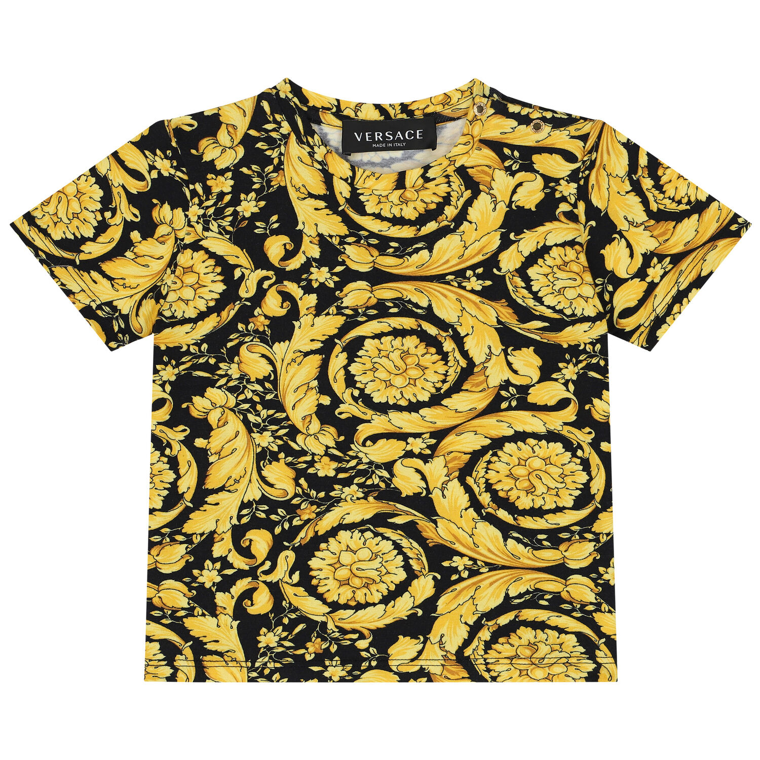 Younger Boys Black & Gold Barocco T-Shirt, 2, hi-res