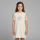 Girls Ivory Bag Logo Dress, 1, hi-res