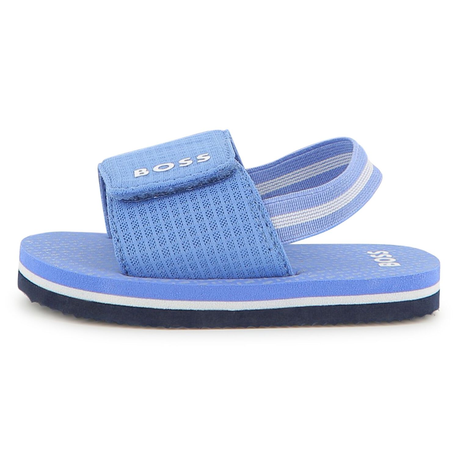 Boys Blue Logo Sandals, 2, hi-res