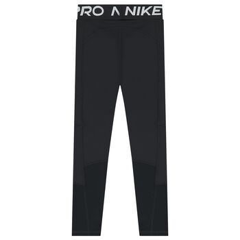 Girls Black Logo Leggings