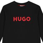 Boys Black Logo Long Sleeve Top, 1, hi-res
