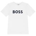 Boys White Logo T-Shirt, 2, hi-res