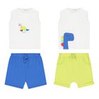 Baby Boys Blue Dino Cotton Shorts Sets ( 2-Pack ), 2, hi-res