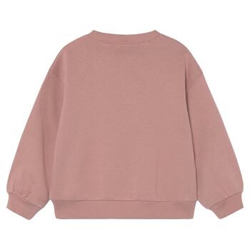 Girls Pink Handbag Motif Sweatshirt