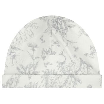 Ivory & Grey Toile De Jouy Baby Hat