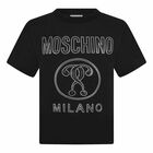 Boys Black Logo T-Shirt, 1, hi-res