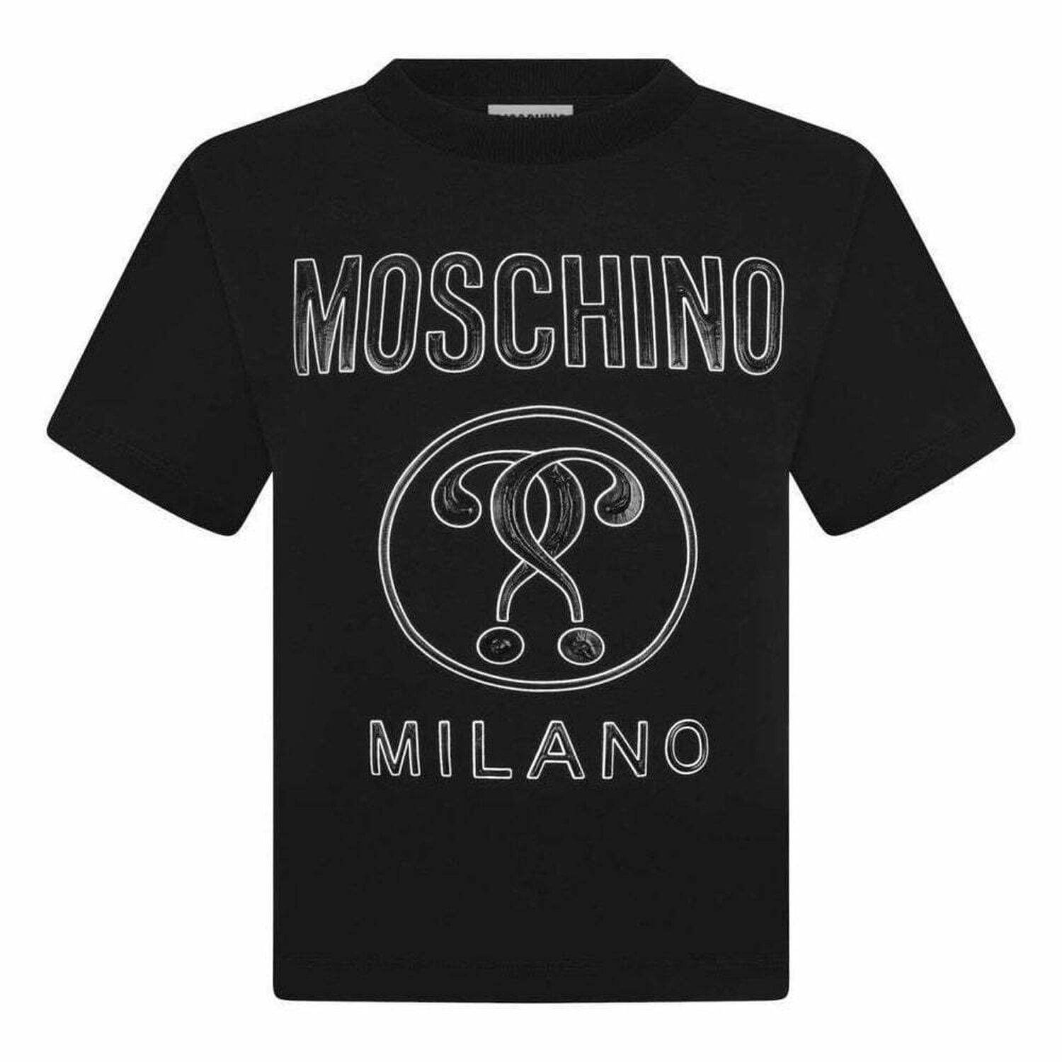 Boys Black Logo T-Shirt, 1, hi-res