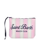 Girls Ivory & Pink Striped Aline Logo Pouch ( 15cm ), 1, hi-res