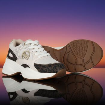 Girls Ivory Logo Trainers